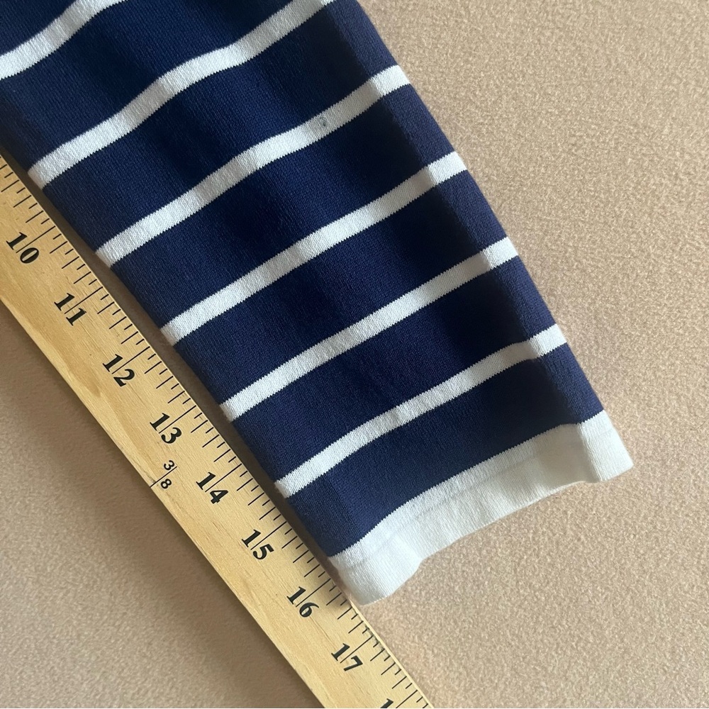 Sail to Sable NEW Navy White Striped Shift Dress Long Sleeve Nautical Coastal M - Picture 11 of 12